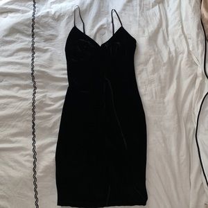 Black velvet Windsor midi dress